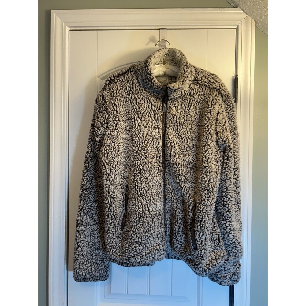 Altered State Brown Bear Sherpa Fleece Jacket Womens Large Zip Front Cozy L - Picture 15 of 16